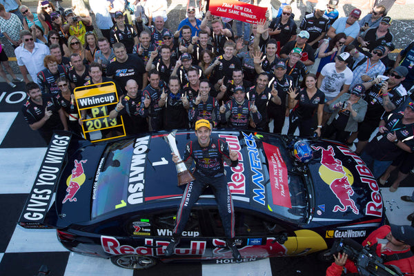 HOLDEN VF COMMODORE - RED BULL  HOLDEN RACING #1 - WHINCUP - 2013  CHAMPIONSHIP WINNER - Sydney  NRMA Motoring & Services 500 - WITH  REPLICA CHAMPIONSHIP TROPHY